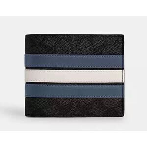 COACH 3-1 Signature Wallet Blue & White Stripe